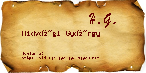 Hidvégi György névjegykártya